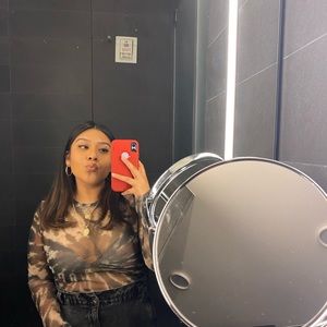 See through shirt with design